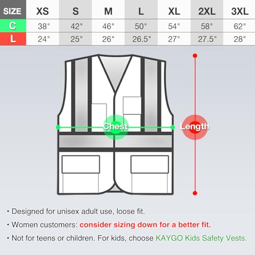 KAYGO Safety Vest with Pockets - High Visibility Reflective Vest ANSI Class 2 Construction Vest (Type R, Not FR) KG0100 (M, Orange, 1 Pcs) - Image 5