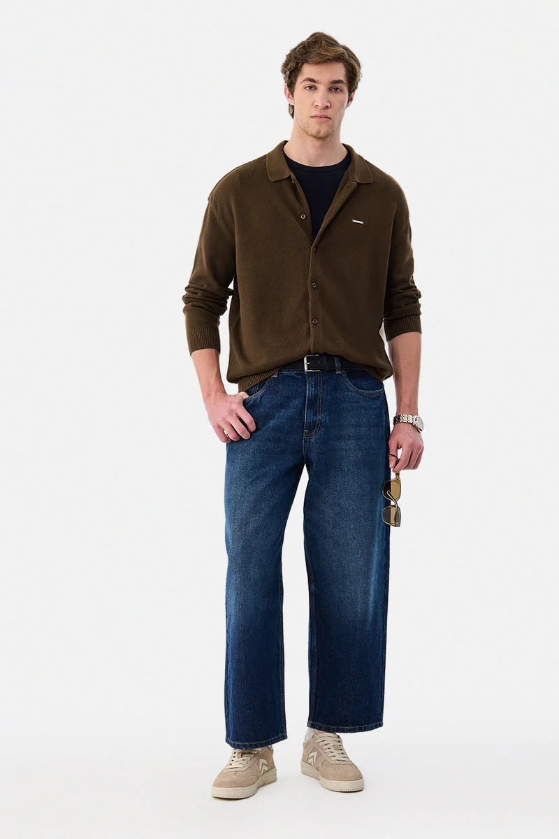 SNITCH Brown Textured Long Sleeve Regular Fit Shirt