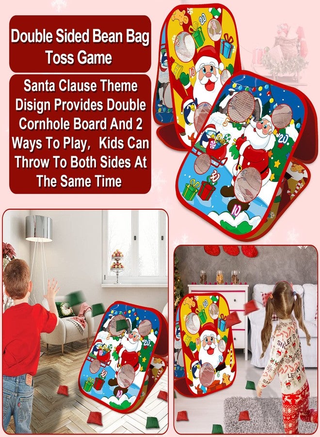 AMENON Christmas Party Games for Kids Adults Bean Bags Toss Game Double Side Collapsible Cornhole 8 Score Holes Christmas Toys Party Favors Supplies Carnival Yard Indoor Outdoor (6 Bean Bags) - Image 4
