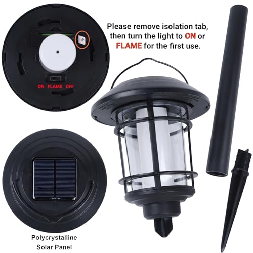 Dynaming 6 Pack Solar Flame Torch Lights Outdoor, Halloween Dual Use Flickering Flame Garden Light, Christmas Hanging Lanterns, Auto On/Off & Waterproof Lighting for Lawn Patio Yard Walkway Driveway - Image 4