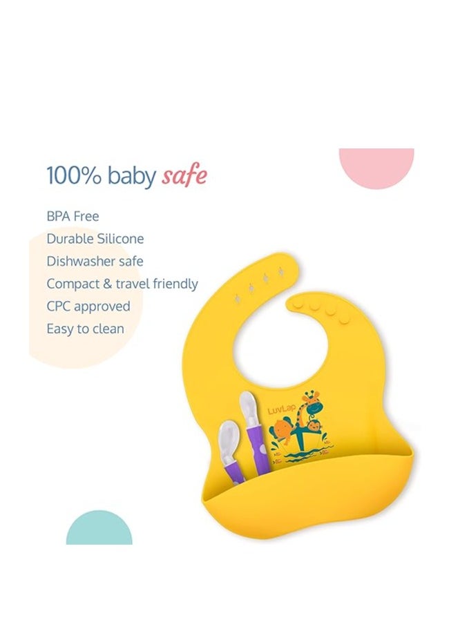 Luvlap - Silicone Baby Bib for Feeding & Weaning Babies & Toddlers, Waterproof - Image 1