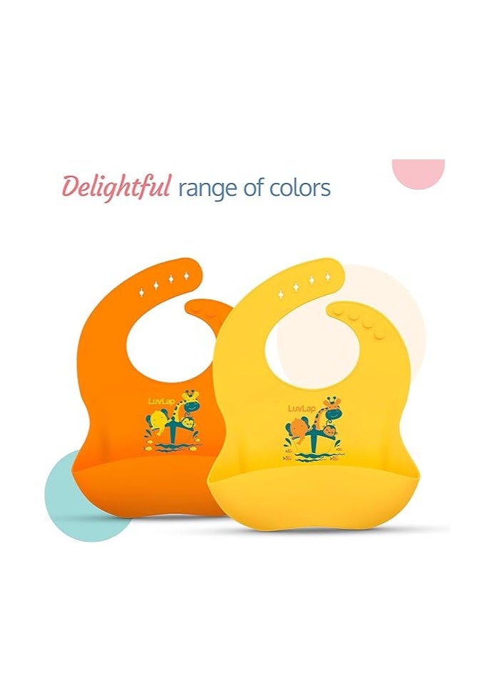 Luvlap - Silicone Baby Bib for Feeding & Weaning Babies & Toddlers, Waterproof - Image 1