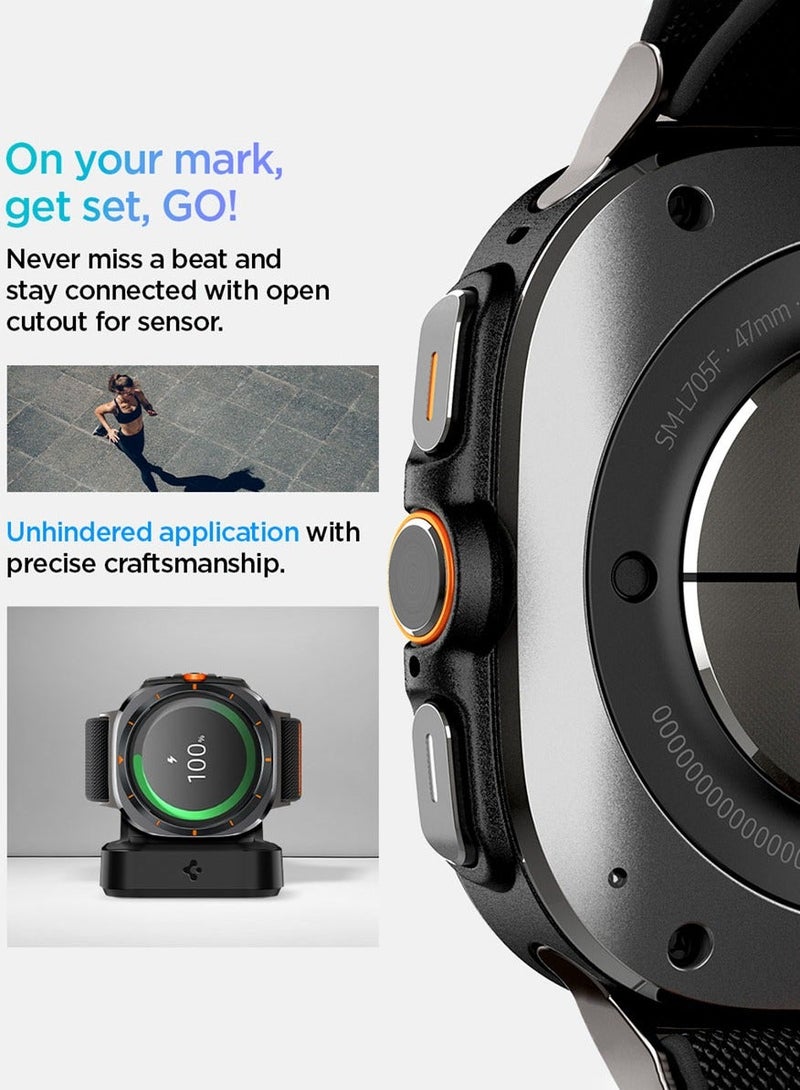Spigen Lite Fit for Samsung Galaxy Watch ULTRA Band 47mm Nylon Solo Loop Band Strap - Black - Image 5