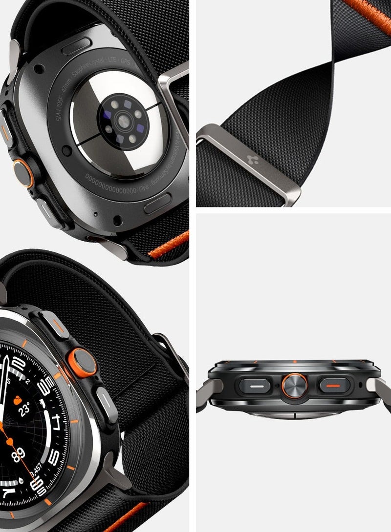 Spigen Lite Fit for Samsung Galaxy Watch ULTRA Band 47mm Nylon Solo Loop Band Strap - Black - Image 4