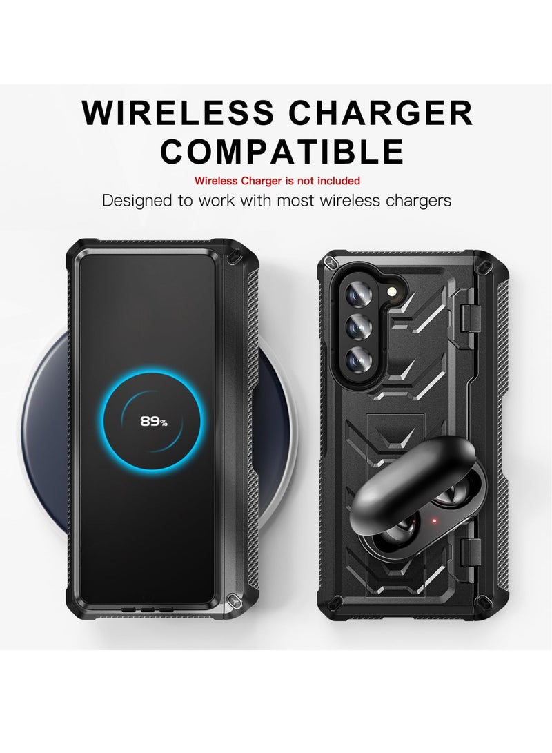 Case for Samsung Galaxy Z Fold 5 Case with Pen Holder and Kickstand, Built in Screen Protector, Full Body Protective Bumper Case for Fold 5, Not Include Pen