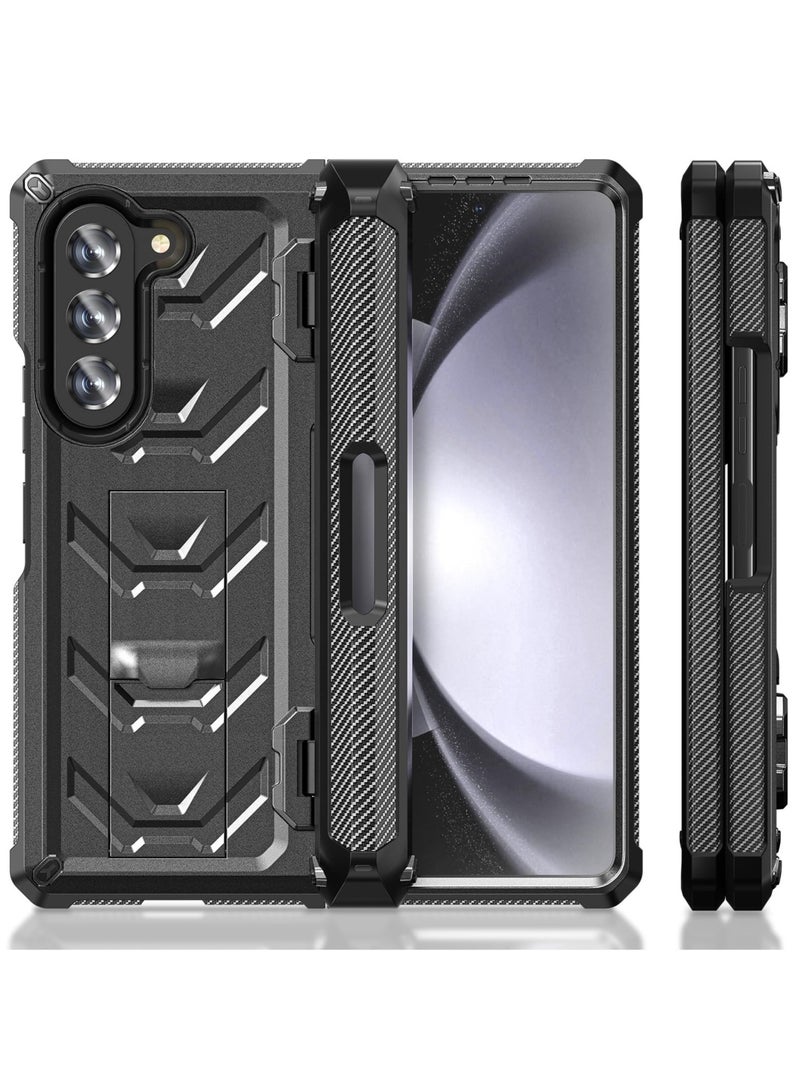 Case for Samsung Galaxy Z Fold 5 Case with Pen Holder and Kickstand, Built in Screen Protector, Full Body Protective Bumper Case for Fold 5, Not Include Pen