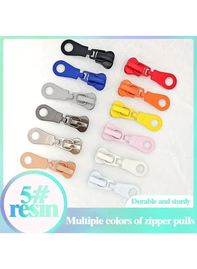 10 Khaki Resin Zipper Pulls Size 5 Gourd Shaped Heads for Sewing Tools - Image 1