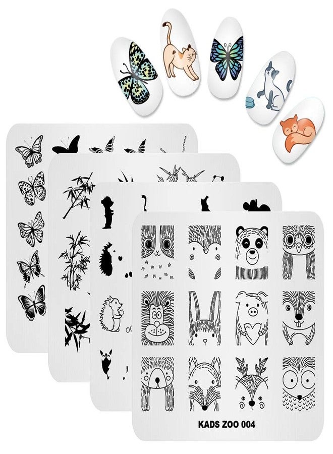 KADS Nail Art Stamp Plate Cute Animal Series Nail stamping plate Template Image Plate Nail Art DIY Decoration Tool Butterfly Dog Fox - Image 1