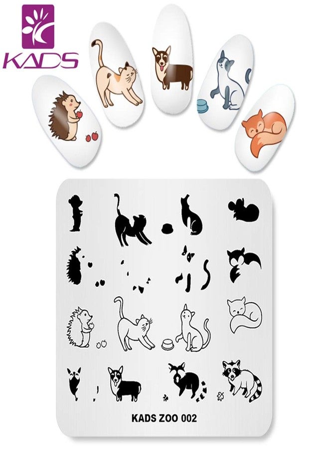 KADS Nail Art Stamp Plate Cute Animal Series Nail stamping plate Template Image Plate Nail Art DIY Decoration Tool Butterfly Dog Fox - Image 4