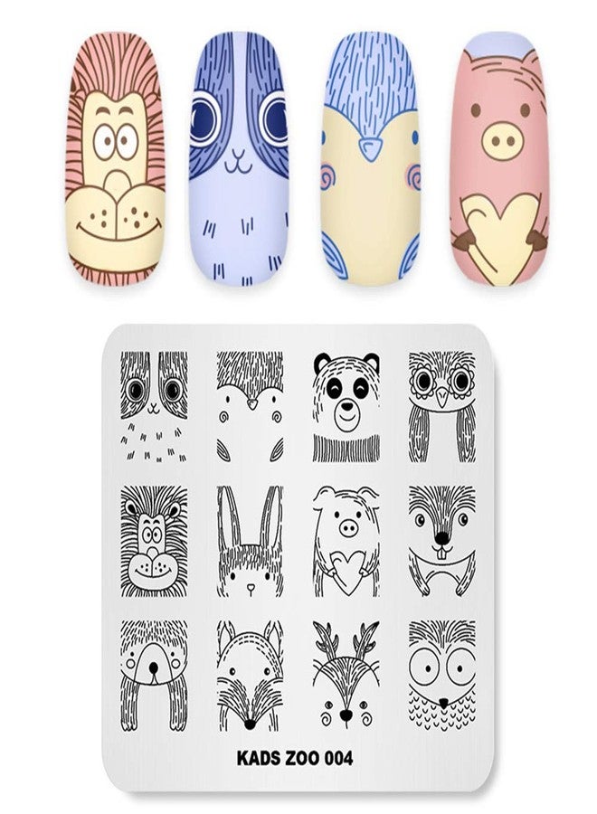 KADS Nail Art Stamp Plate Cute Animal Series Nail stamping plate Template Image Plate Nail Art DIY Decoration Tool Butterfly Dog Fox - Image 5