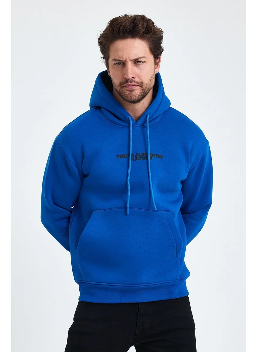 Cool Tarz Cool Style Men's Front and Back Printed 3 Thread Raised Hooded Sweatshirt