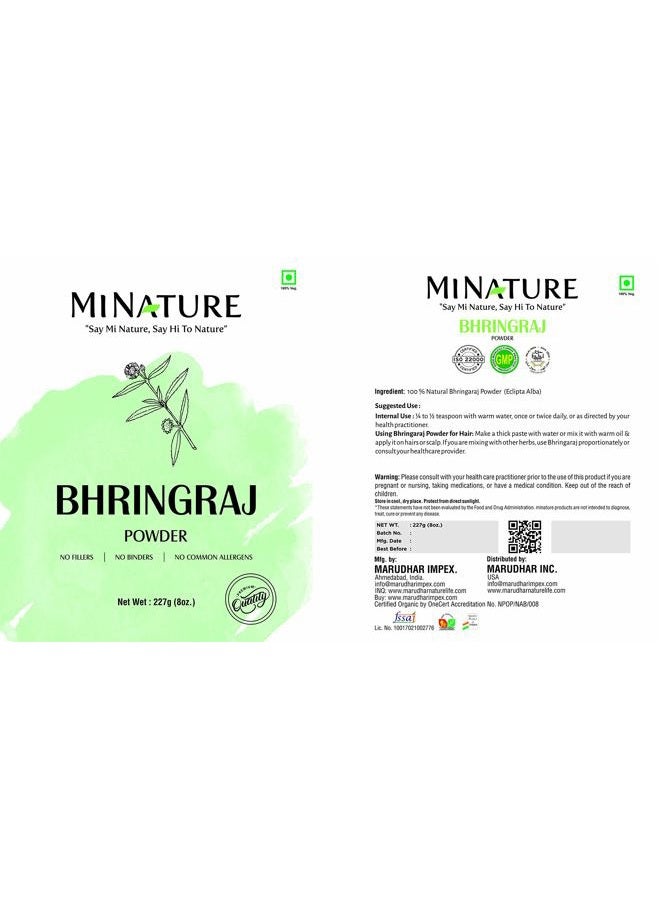 mi nature Bhringraj Powder (Eclipta Prostrata) by mi nature | 227g (8 oz)(0.5 lb) | 100% Natural and Pure | Hair Growth | Hair Pack | Improves Hair quality | Resealable zip lock pouch - Image 2