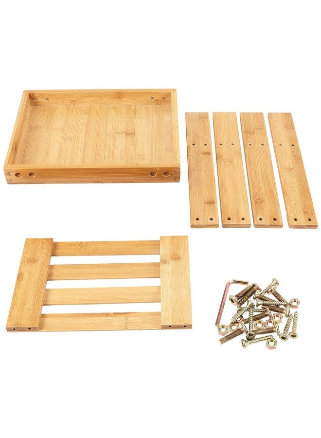 PINGEUI 2 Packs 13 Inches Bamboo Step Stool, Non-Slip Small Seat, Durable Footrest Bench With Storage Shelf for Bathroom, Bedroom, Kitchen - Image 5