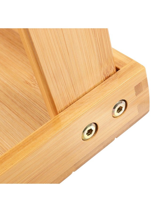 PINGEUI 2 Packs 13 Inches Bamboo Step Stool, Non-Slip Small Seat, Durable Footrest Bench With Storage Shelf for Bathroom, Bedroom, Kitchen - Image 3