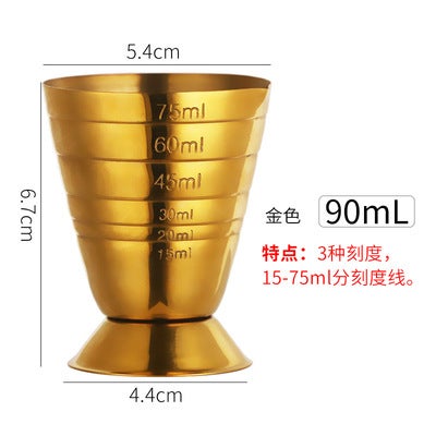 Indian Style Jigger Ounce Cup 30/60 Cocktail MeasuringMagic measuring cup 75ml gold Magic measuring cup 75ml gold 