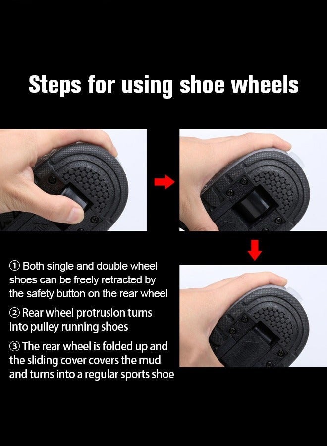 DURKU Retractable Roller Shoes with LED Lights Size 35 Black Skate Simple Kids Gifts for Boys and Girls - Ideal for Parties and Birthdays - Image 4