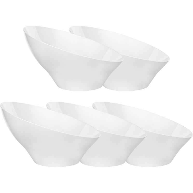 Bestluck 12pack White Plastic Bowl Disposable,20oz Plastic Party Bowls,Snack Party Bowls for Chip, Candy, Salad, Snacks, Fruit - Image 1