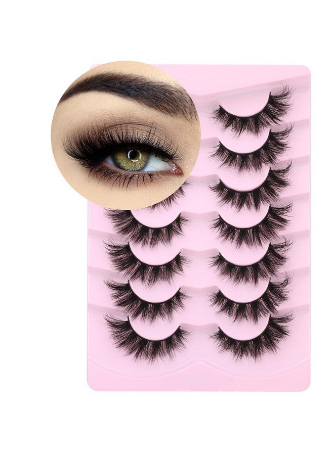 كيروميرو رموش صناعية ناعمة من هيس، رموش صناعية من فرو المنك الطبيعي، رموش صناعية من فرو المنك الطبيعي، 18 مم، عبوة من 7 أزواج من كيروميرو - Image 1