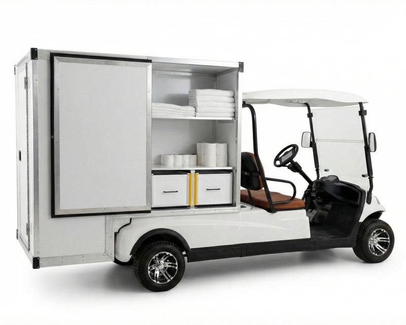 EPIC Housekeeping 2-Seater Non-Lifted Electric Golf Cart with Lithium Battery 105Ah & Standard Tires | Utility LSEV (White) - Image 5