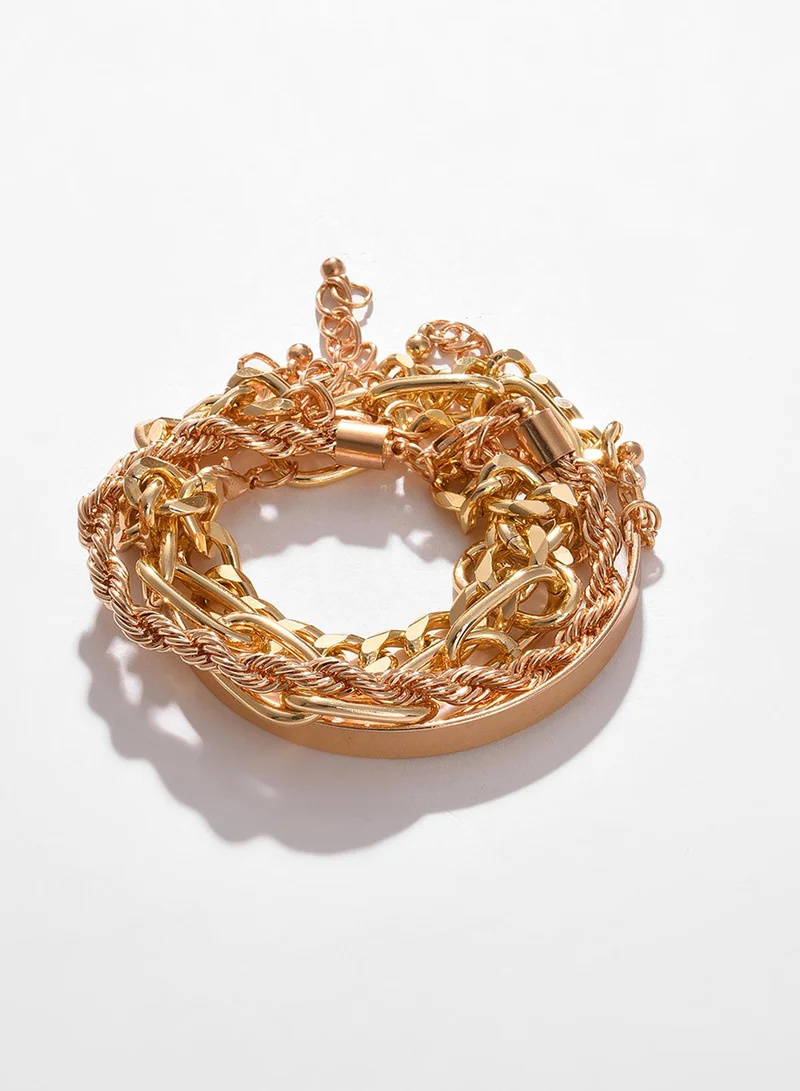SOHI Set Of 4 Link Artificial Bracelet Jewellery