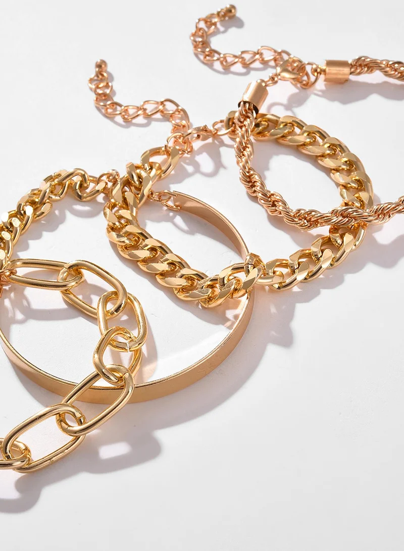 SOHI Set Of 4 Link Artificial Bracelet Jewellery