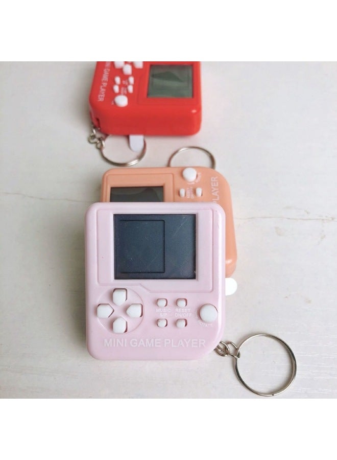Handheld Mini Tetris Electronic Game Machine Classic Nostalgic Toy Small Gift Keychain Ornaments-Color:Square Game Machine [macaron Powder]]  - Image 1