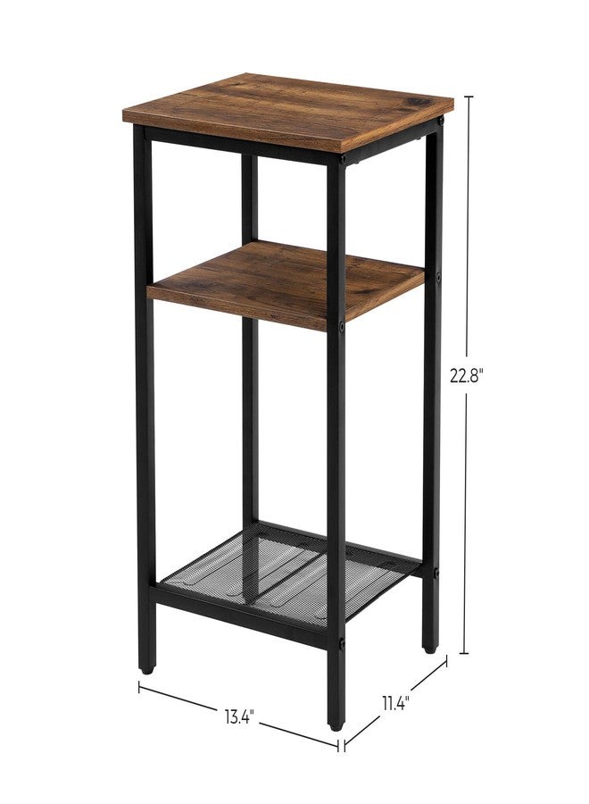 VASAGLE End Table, 3-Tier Nightstand, Side Table for Small Space in Living Room, Bedroom, Steel Frame, Easy Assembly, 1 Pack, Chestnut Brown - Image 3