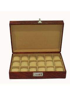 Laveri Watch Box for Men Women (18 Slots), Premium  Leather Watch Case  Organizer Removable Pillow