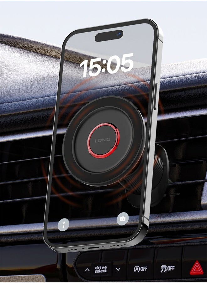Universal Strong Silicone Anti-Slip Magnetic Car Air Vent Mobile Phone Holder Black