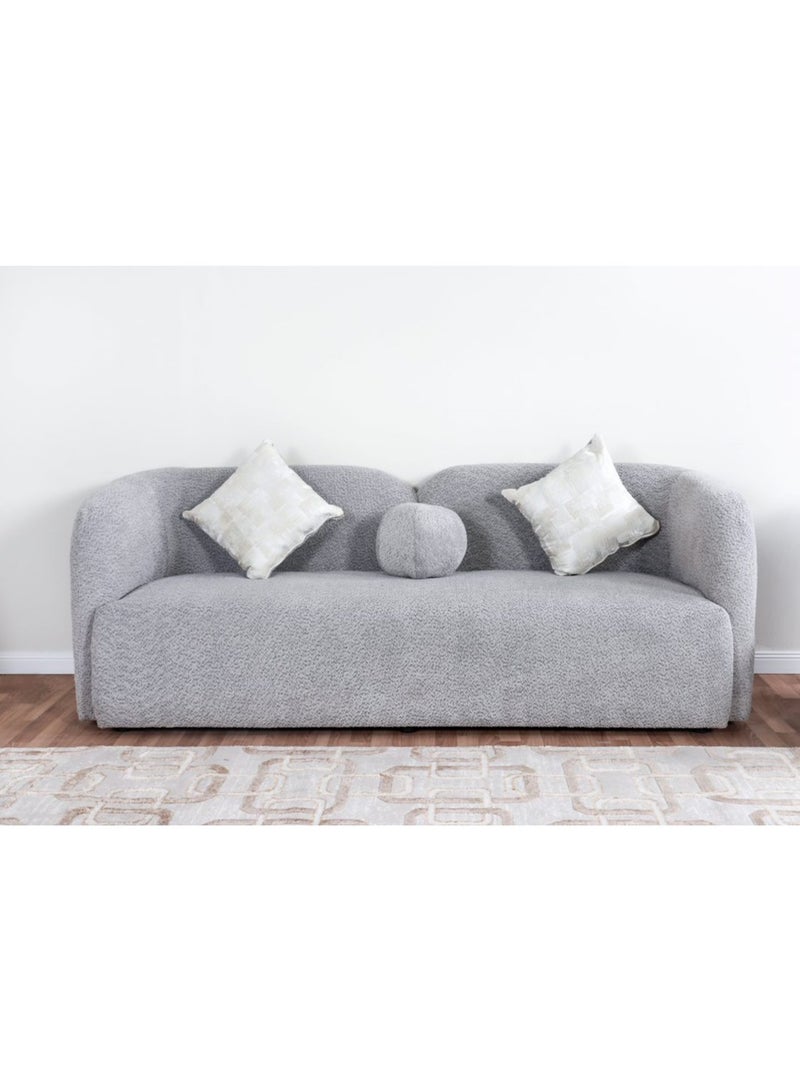 HOMEVEO Elegant comfortable living room set with luxurious design 4 pieces - 8 seats - 2 3-person sofas - 2 gray single chairs  - Image 2