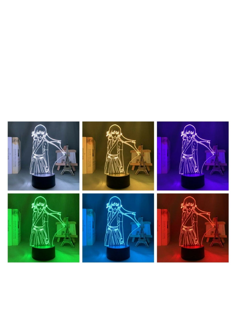 althiqahkey - LED Night Light Bleach Soifon Figure For Kid Bedroom Decor Acrylic Table 3D Lamp - Image 1