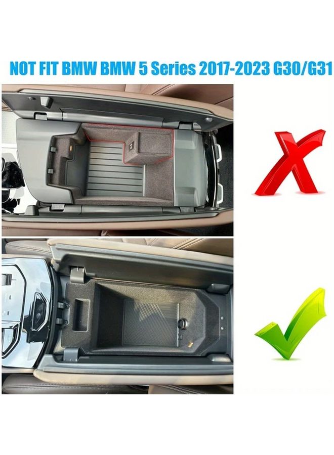 صندوق تخزين منظم لمساند الذراعين بلون أسود غير لامع لوحدة التحكم الوسطى G60 المخصص لـ BMW الفئة الخامسة I5 G61 موديل 2024 - Image 4