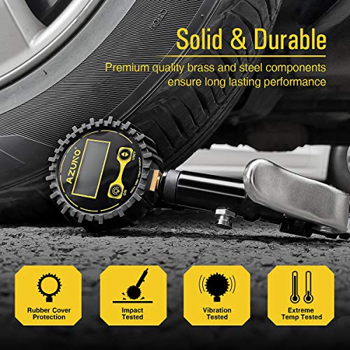 AZUNO Digital Bicycle Tire Inflator Gauge with Auto-Select Valve Type - Presta and Schrader Air Compressor Tool - Image 5