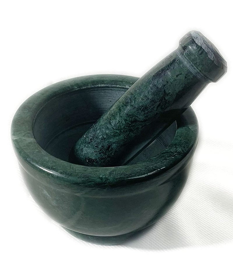 Ikarus Exclusive Mortar And Pestle Set Kharad Masher Spice Mixer For Kitchen 6 x 35 Inches Green - Image 1
