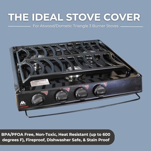 STOVEWRAP Stove Wrap SWRV300 Stove Cover/Protector & Oven Liner – Precut to fit Atwood/Dometic Triangle 3 Burner Stoves ONLY - Easy Clean/Heat Resistant - Nonstick/Washable/Reusable/Long Lasting - Image 3