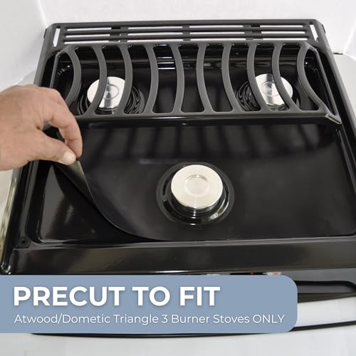 STOVEWRAP Stove Wrap SWRV300 Stove Cover/Protector & Oven Liner – Precut to fit Atwood/Dometic Triangle 3 Burner Stoves ONLY - Easy Clean/Heat Resistant - Nonstick/Washable/Reusable/Long Lasting - Image 4