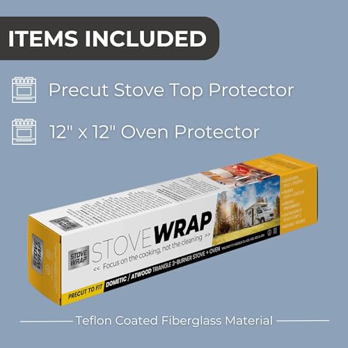 STOVEWRAP Stove Wrap SWRV300 Stove Cover/Protector & Oven Liner – Precut to fit Atwood/Dometic Triangle 3 Burner Stoves ONLY - Easy Clean/Heat Resistant - Nonstick/Washable/Reusable/Long Lasting - Image 5