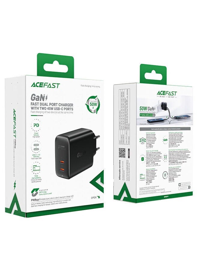 أسيفاست شاحن حائطي سريع الشحن ثنائي المنفذ GaN PD50W - Image 2