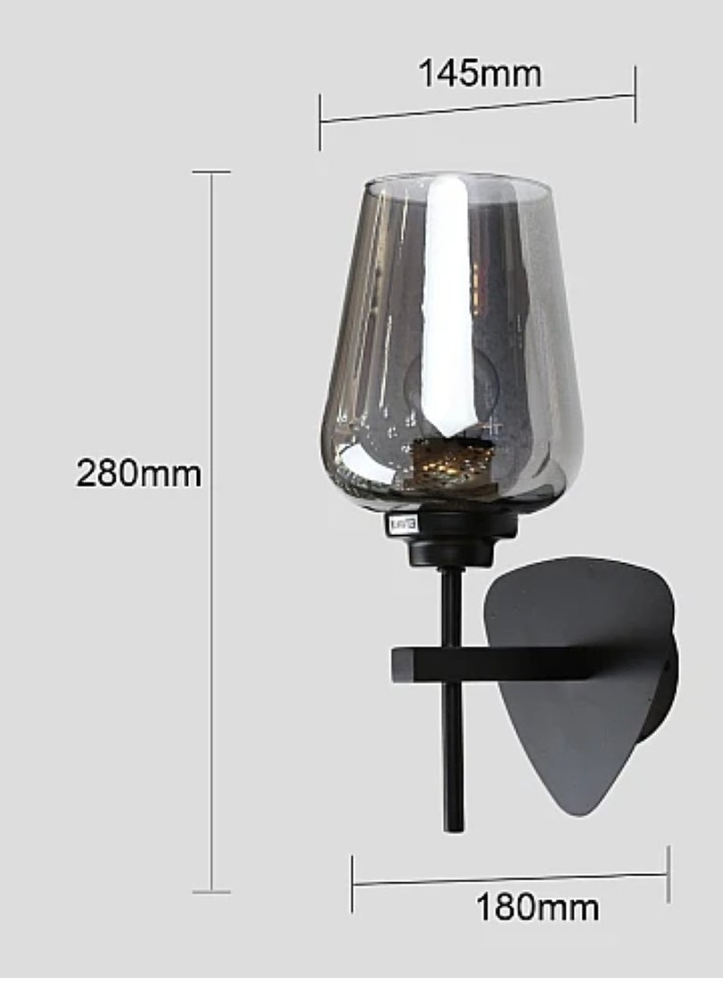 إضاءة ابليك حائط مودرن اسود E27*1L  - Image 2