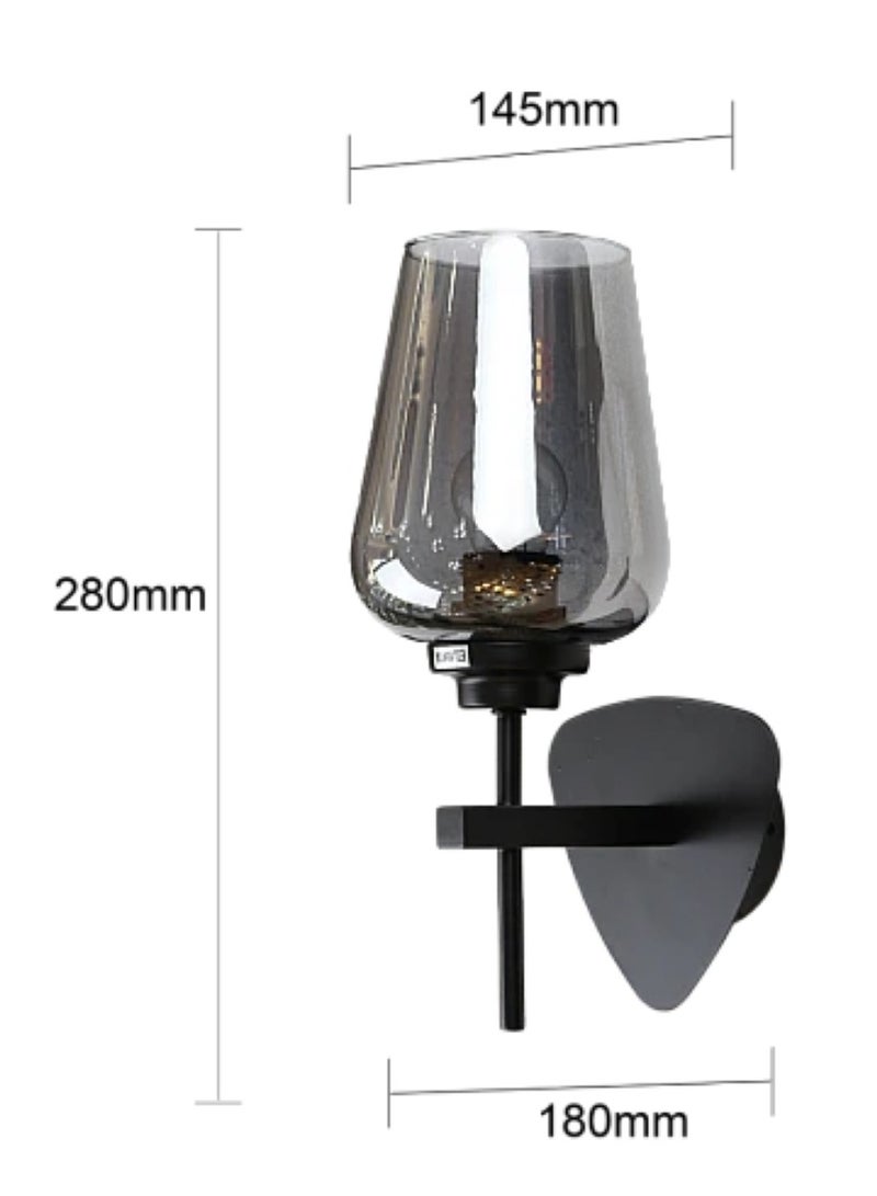 إضاءة ابليك حائط مودرن اسود E27*1L  - Image 3