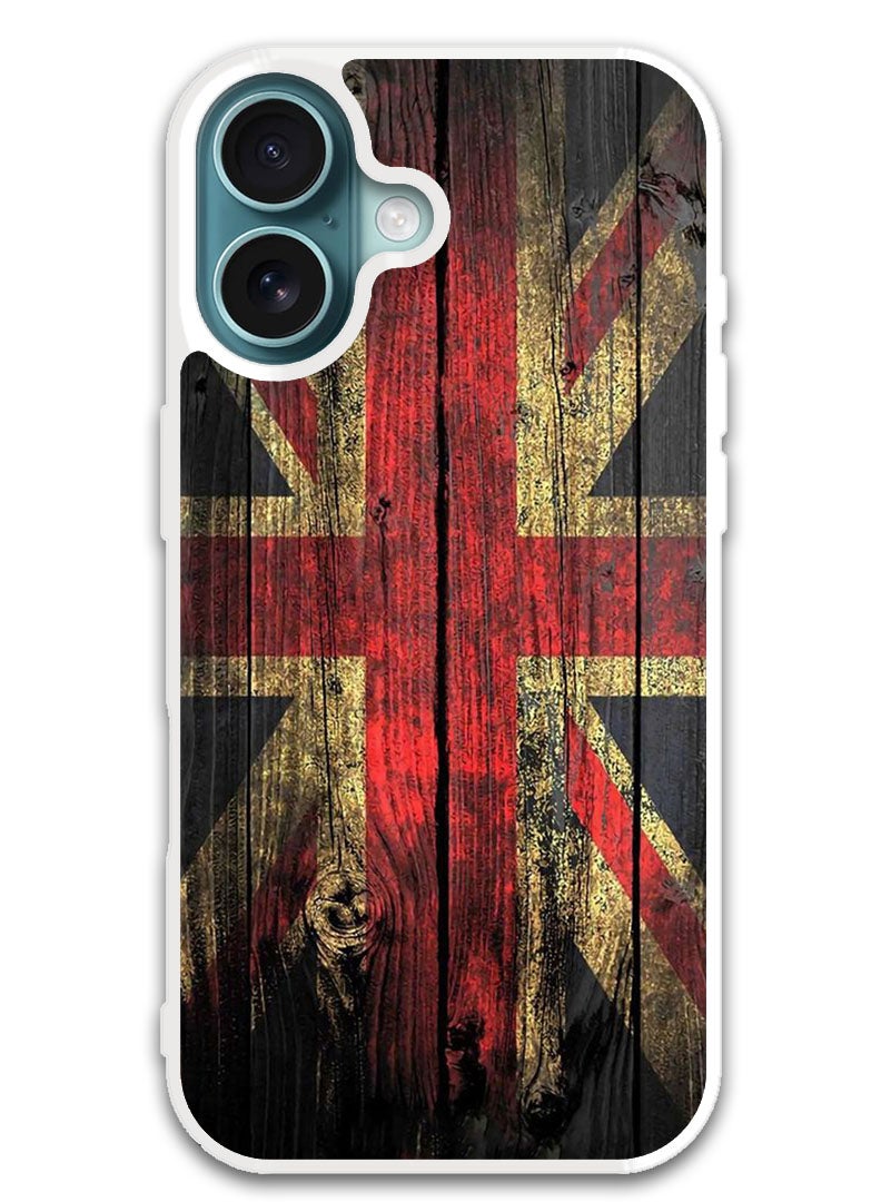 Theodor Protective Case Cover For APPLE IPHONE 16 Vintage wood (White Bumper) - Image 1