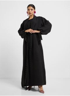 hayas closet V-Neck Drawstring Abaya  - Image 1