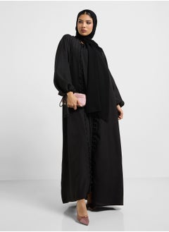 hayas closet V-Neck Drawstring Abaya  - Image 5