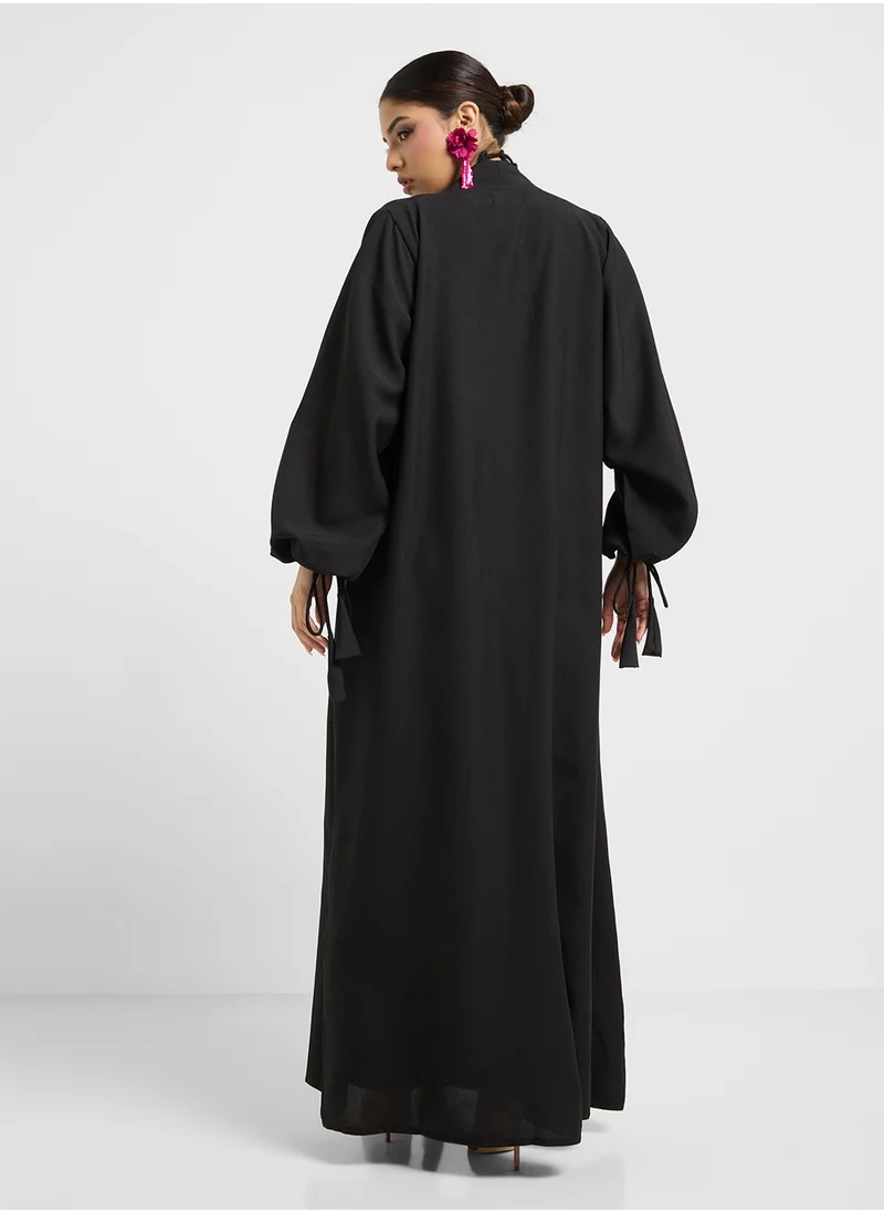 hayas closet V-Neck Drawstring Abaya