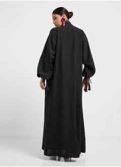 hayas closet V-Neck Drawstring Abaya  - Image 2