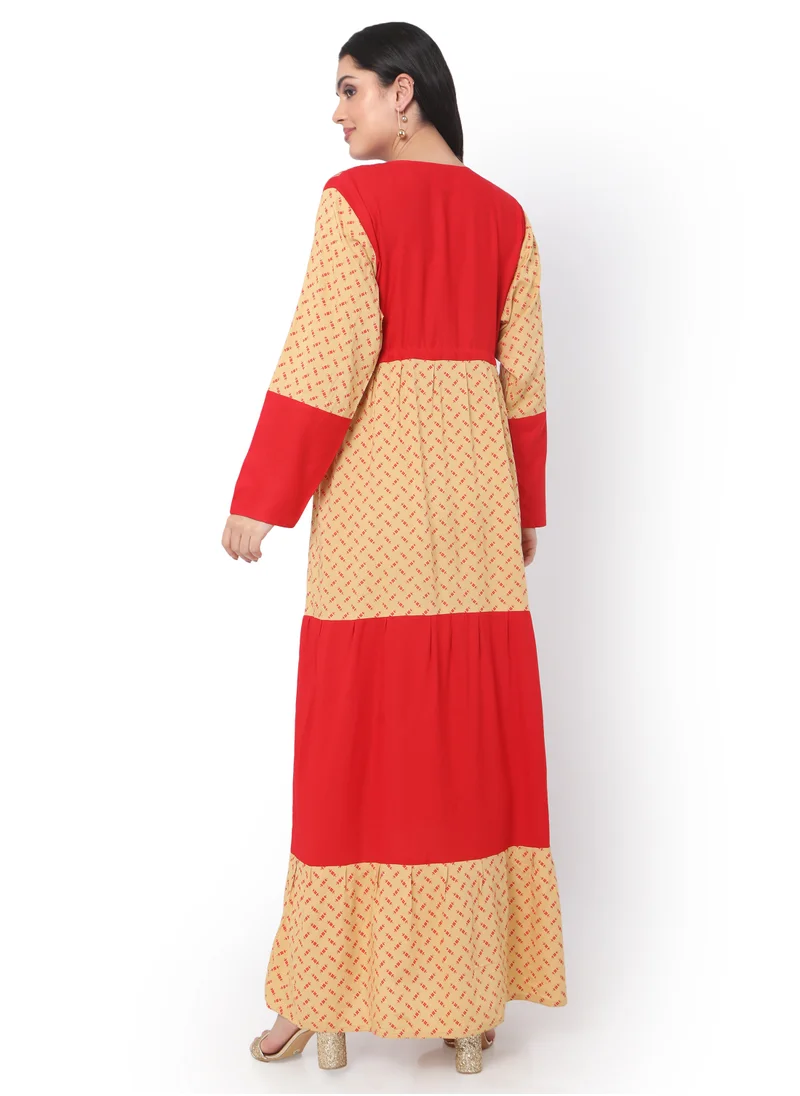 هانا آند سارا MODEST THICK EMBRODERED WITH LONG SLEEVES AND UNIQUE THREAD BELT HIGH QUALITY STYLISH ARABIC KAFTAN JALABIYA DRESS