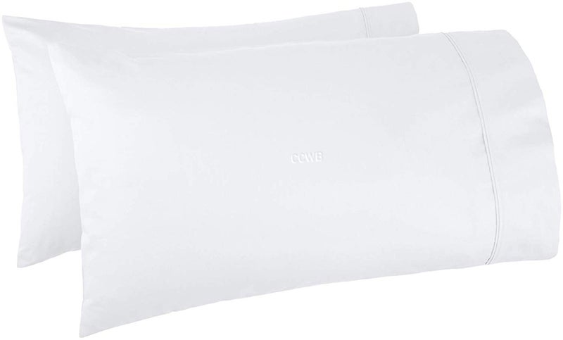 Trend Bedding Mart Oversize Pillow Case Extra Large Fits Even The Fluffiest Pillows The Pancake Pillow Extra Tall Pillowcase Luxury 100% Egyptian Cotton 600 Thread Count (White, King)