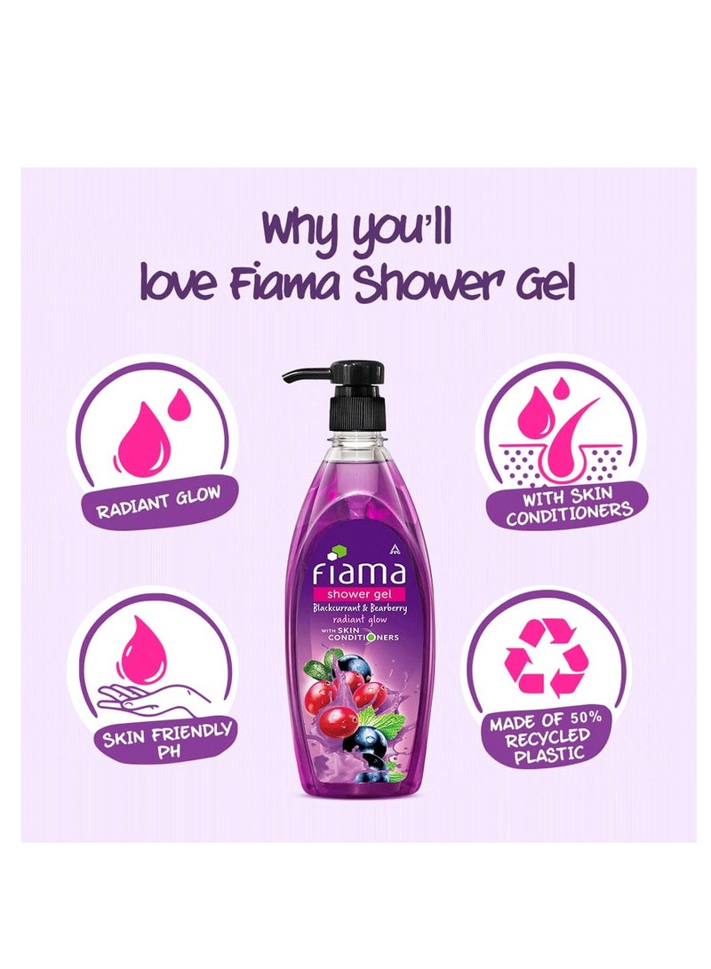 Fiama Body Wash Shower Gel Blackcurrant and Bearberry 500ml Body Wash for Women and Men with Skin Conditioners for Radiant Glow and Moisturised Skin Suitable for All Skin Types - Image 3