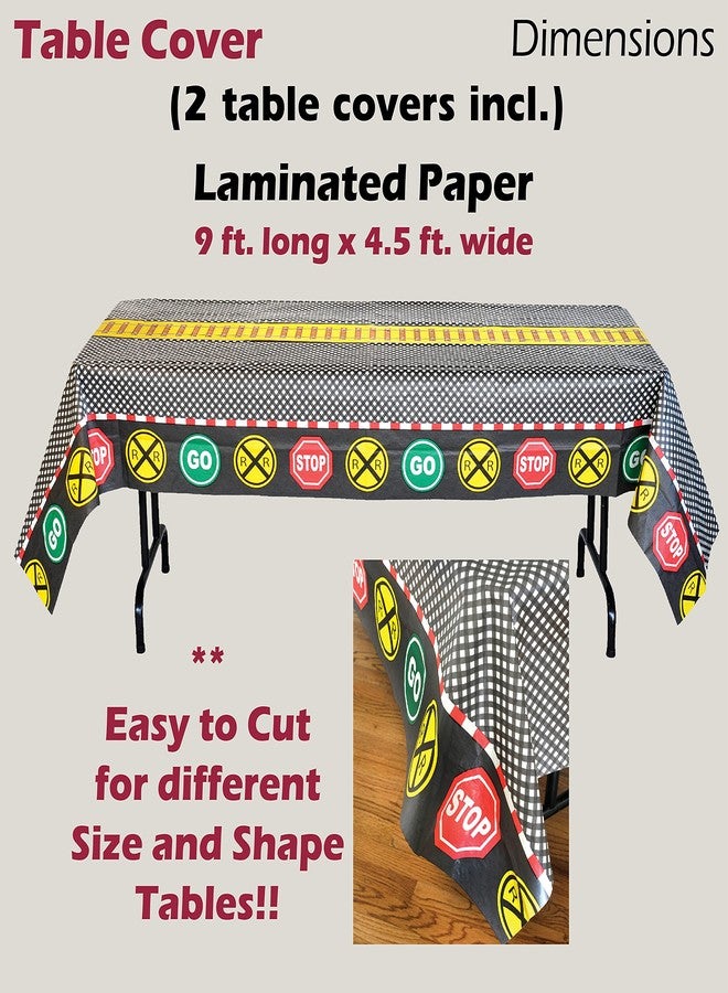 Havercamp Train Tablecloth for Kids Birthday Party Railroad Decorations Water & Tear-Resistant 54 in X 108 in Table Cover - Image 4