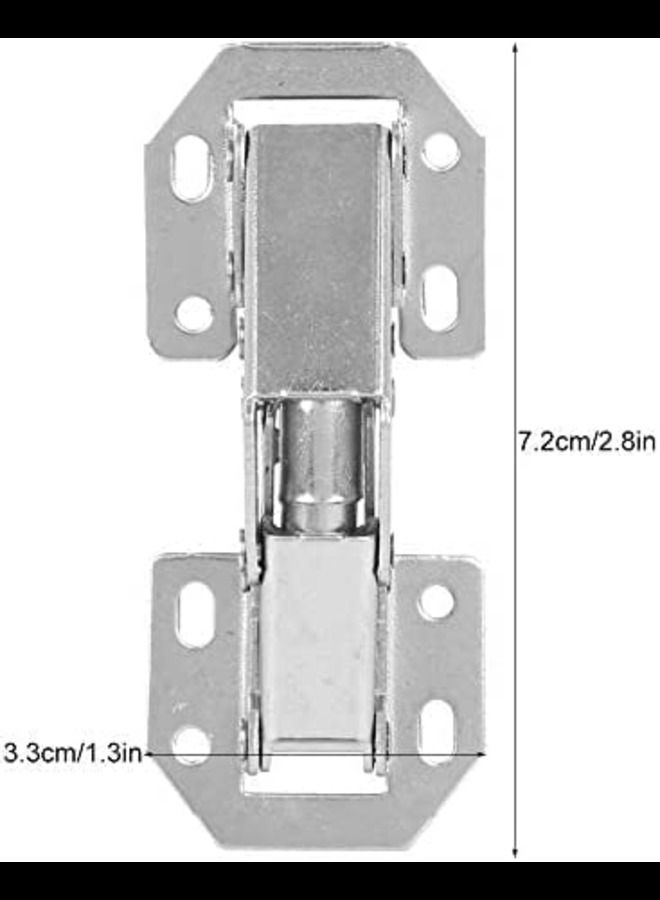 ABBASALI Adjustable Hinge, Anti‑rust 2.8x1.3in 10PCS Cupboard Hinge, Free Drilling Hole for Kitchen Cabinet Doors Furniture Hardware Closet Doors Bookcases - Image 2